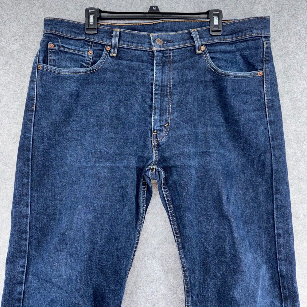 Levis 505 Regular Fit Jeans Mens 38x29 Dark Wash Indigo Straight Leg 00505-1453